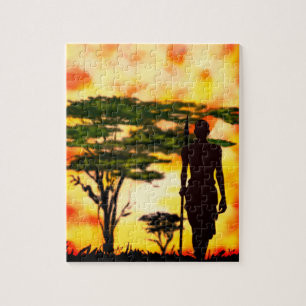 Puzzle Cazador africano con Spear -