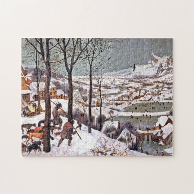 Puzzle Cazadores en la nieve, Pieter Bruegel el anciano (Horizontal)