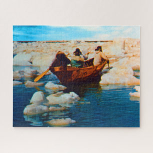 Puzzle Cazadores esquimales vintage de Alaska EE. UU.