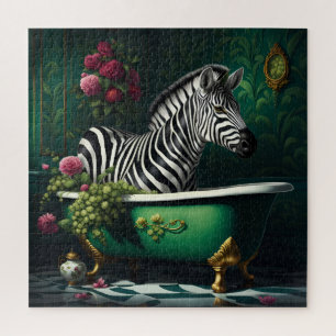 Puzzle Cebra en una bañera