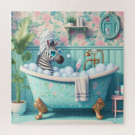 Puzzle Cebra toma un baño de burbujas