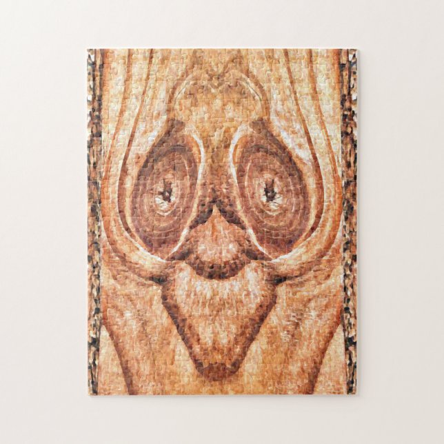 Puzzle Cedar Abstract Wood Art (Vertical)