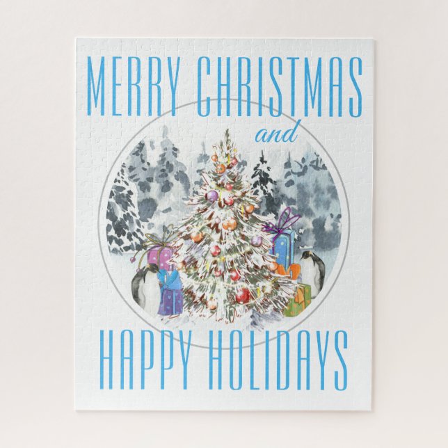 Puzzle Celebración de Navidades pingüinos 16"x20" (Vertical)