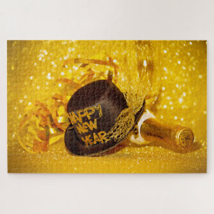 Puzzle celebración festiva de Año Nuevo SlipperyJoe's bla