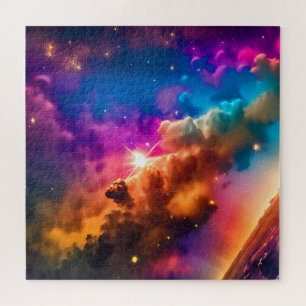 Puzzle Celestial cósmico índigo celeste sobre la tierra