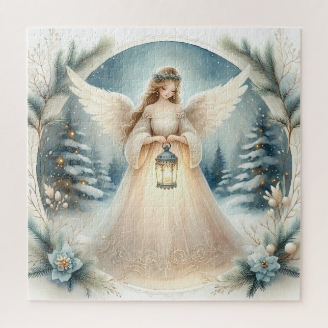 Puzzle Celestial Winter Angel Lantern of Hope (Vertical)