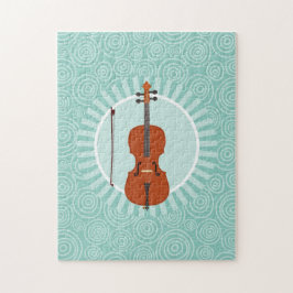 Puzzle Cello Fun Turquoise Swirl Music