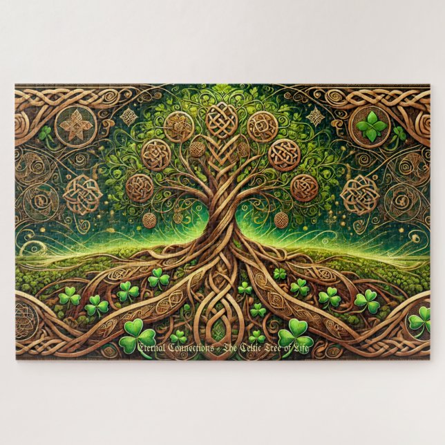 Puzzle Celtic Tree of Life, Intricate Knotwork Irish (Horizontal)