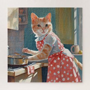 Puzzle Cena de comida para amas de casa de gato