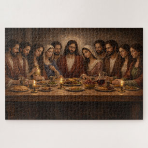 Puzzle Cena de Jesús con familia y María Magdalena 