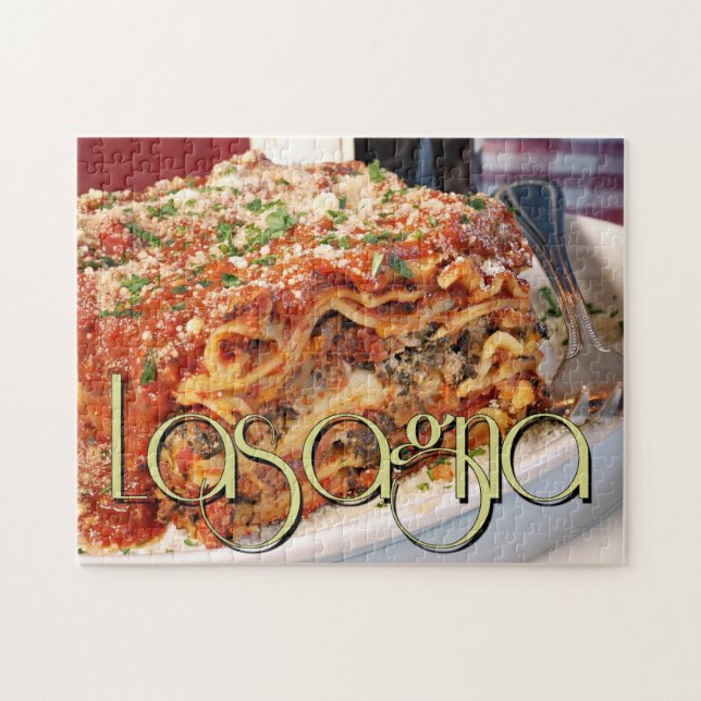 Puzzle Cena de Lasagna en restaurante italiano (Horizontal)