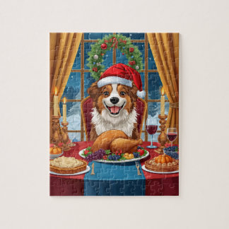 Puzzle Cena festiva de Navidad para perros