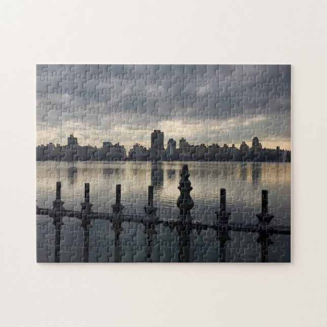 Puzzle Central Park New York City Reservoir Sunrise Photo (Horizontal)