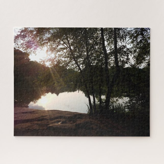 Puzzle Central Park New York Summer Sunlight on the Pond (Horizontal)