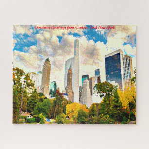 Puzzle Central Park.Saludos de Navidad