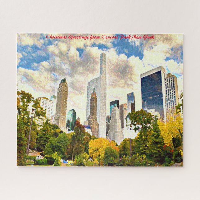 Puzzle Central Park.Saludos de Navidad (Horizontal)