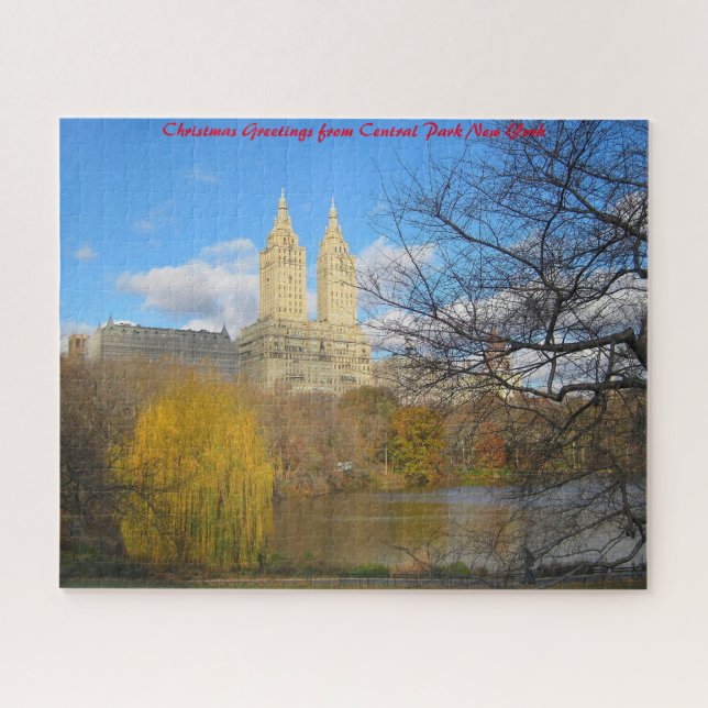 Puzzle Central Park Skyline New York.Saludos de Navidad (Horizontal)