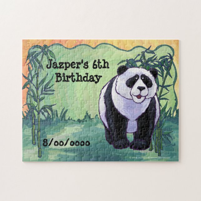 Puzzle Centro de Fiesta de oso Panda (Horizontal)