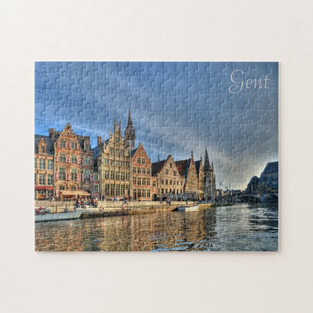 Puzzle centro histórico de Gante, Bélgica (Horizontal)