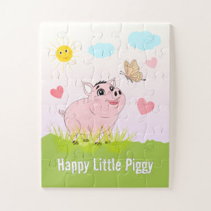 Puzzle Cerdito Feliz – Cerdo Rosa Adorable