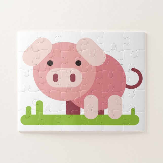 Puzzle Cerdito Rosa Alegre (Horizontal)