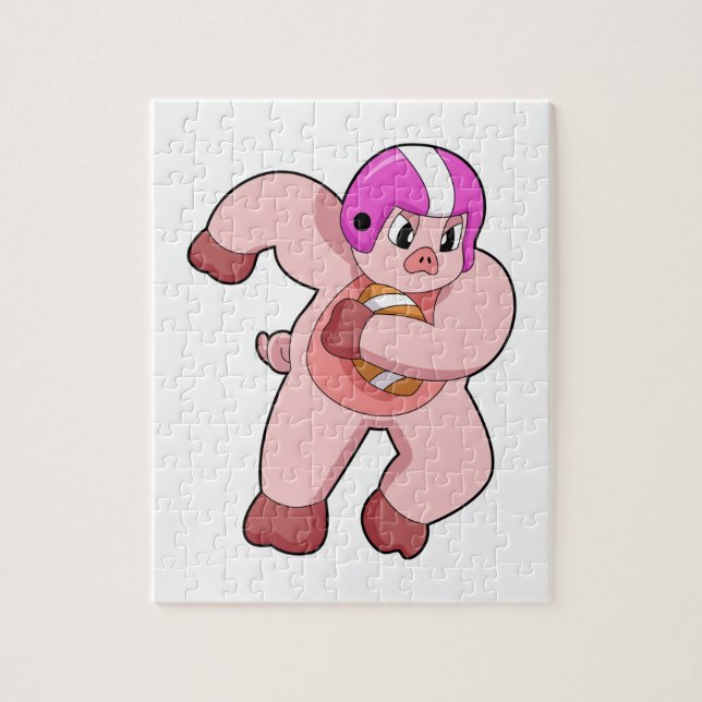 Puzzle Cerdo en deportes de fútbol (Vertical)