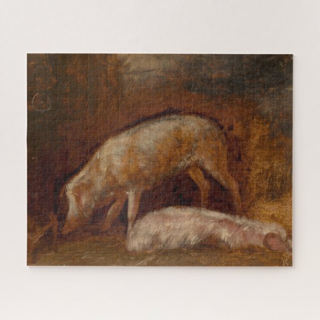 Puzzle Cerdos en una estable (arte animal) (Horizontal)