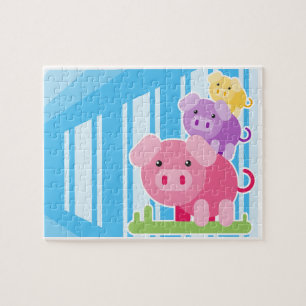 puzzle cerdos niños