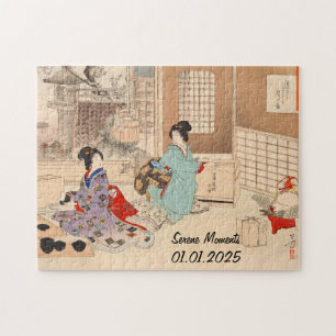 Puzzle Ceremonia de té japonesa vintage personalizado Art