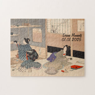 Puzzle Ceremonia de té japonesa vintage personalizado Art