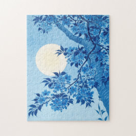 Puzzle Cerezo en flor en una noche luna Ohara Koson -