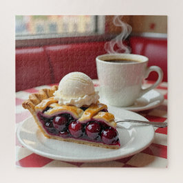 Puzzle Cerezo, helado de vainilla y café