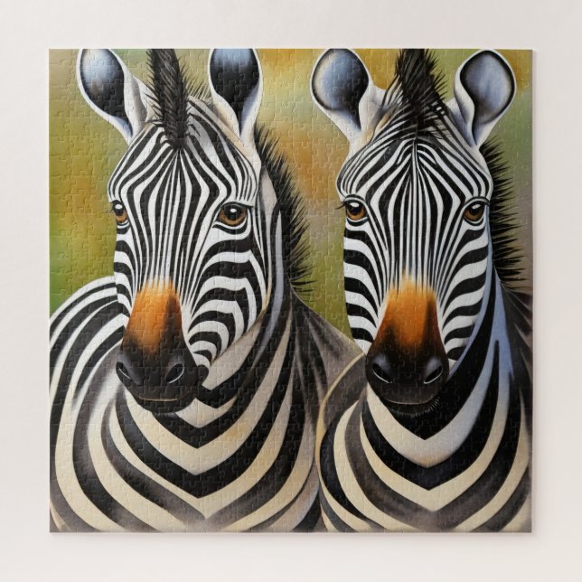 Puzzle Cerrar el par de cebra negrita y vida silvestre ll (Vertical)