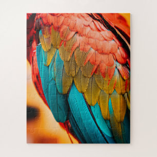 Puzzle Cerrar plumas de pájaros loro