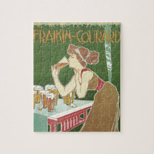 Puzzle Cerveza Brasserie Fraikin-Courard Art Nouveau Vint