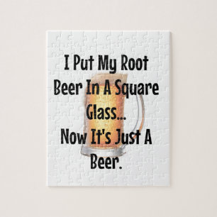 Puzzle Cerveza de Raíz en un Vaso Cuadrado... Ahora es So