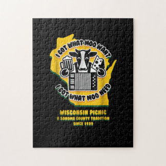 Puzzle Cerveza de vaca picnica, queso y acordeón de Wisco