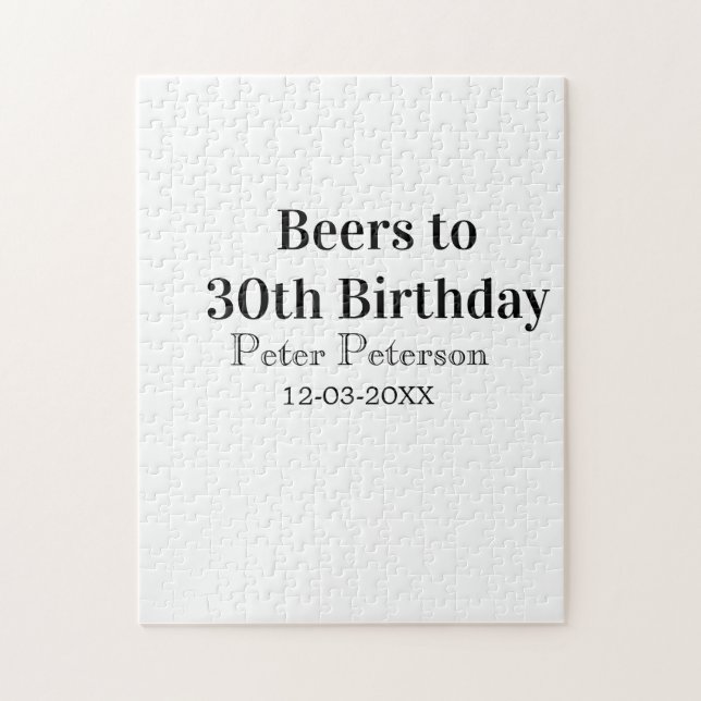 Puzzle Cervezas para cumpleaños 30 nombre fecha hombre el (Vertical)