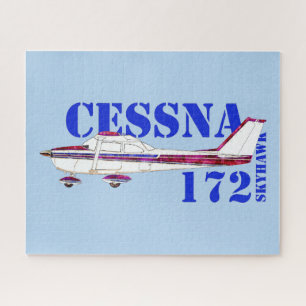 Puzzle Cessna 172 Ilustracion Skyhawk Diseño de texto neg