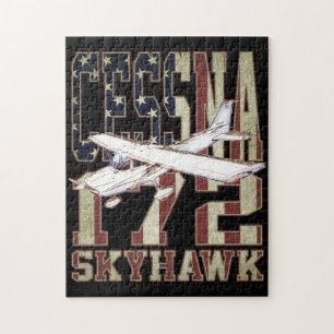 Puzzle Cessna 172 Skyhawk con la bandera de los Estados U