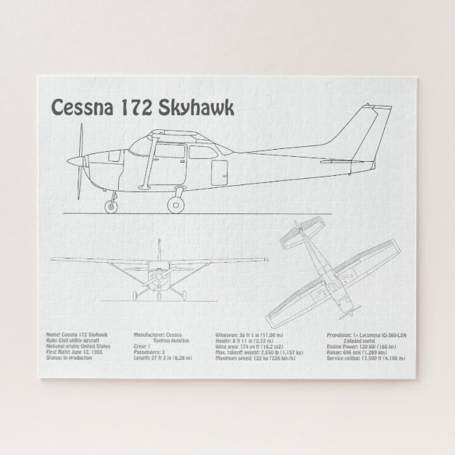 Puzzle Cessna 172 Skyhawk - Planes de diseño aéreo BD (Horizontal)