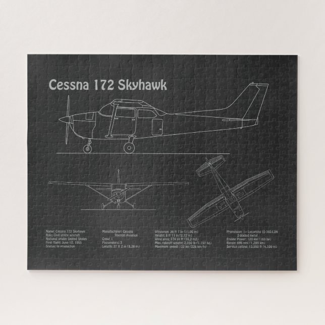 Puzzle Cessna 172 Skyhawk - Planes de diseño aéreo PD (Horizontal)