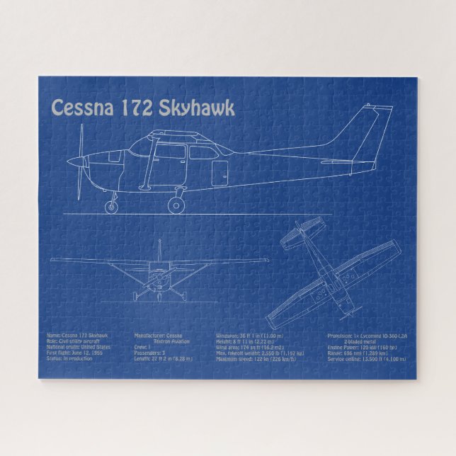 Puzzle Cessna 172 Skyhawk - Planes de diseño de líneas aé (Horizontal)