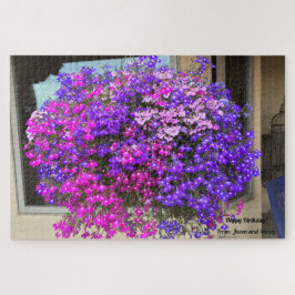 Puzzle Cesta colgante Flores Púrpura Rosa Regalo de cumpl
