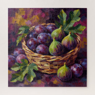 Puzzle Cesta de Higos y Ciruelas Pintura al Óleo Arte