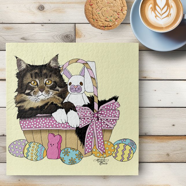 Puzzle Cesta de Pascua Tabby Kitten (Subido por el creador)