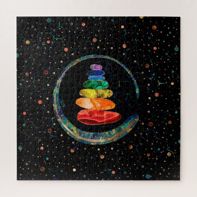 Puzzle Chakras Zen Stones y círculo Enso (Vertical)
