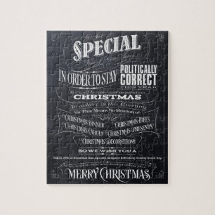 Puzzle Chalk Merry Christmas, políticamente correcto, nos