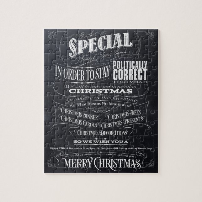 Puzzle Chalk Merry Christmas, políticamente correcto, nos (Vertical)