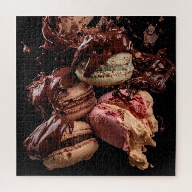 Puzzle Champán & Macarons (Vertical)